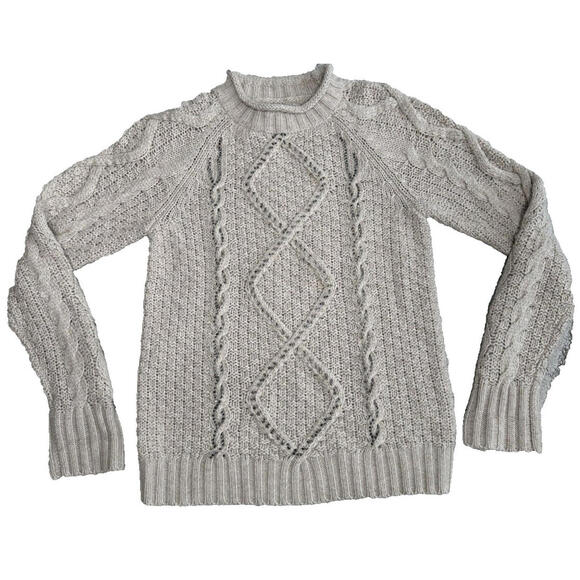 J. Crew Sweaters - J Crew Beaded Cable Knit Sweater Womens M Merino Wool Blend Beige NWT $128